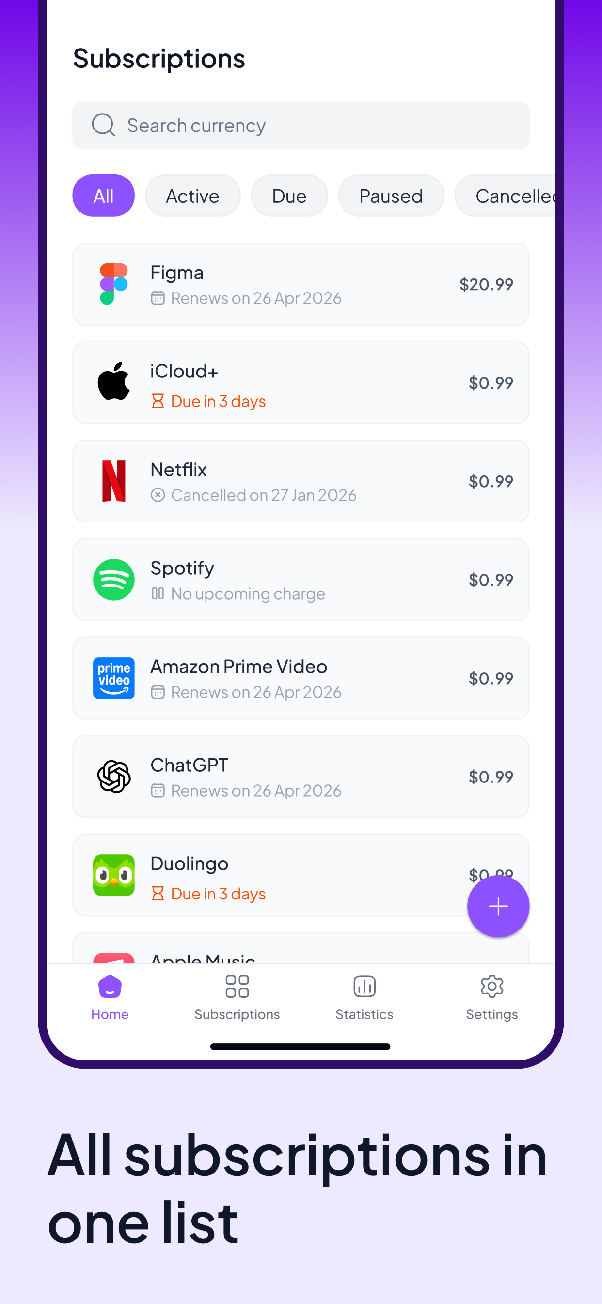 Subtrackr +