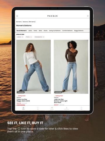 Pacsun iPad screenshot