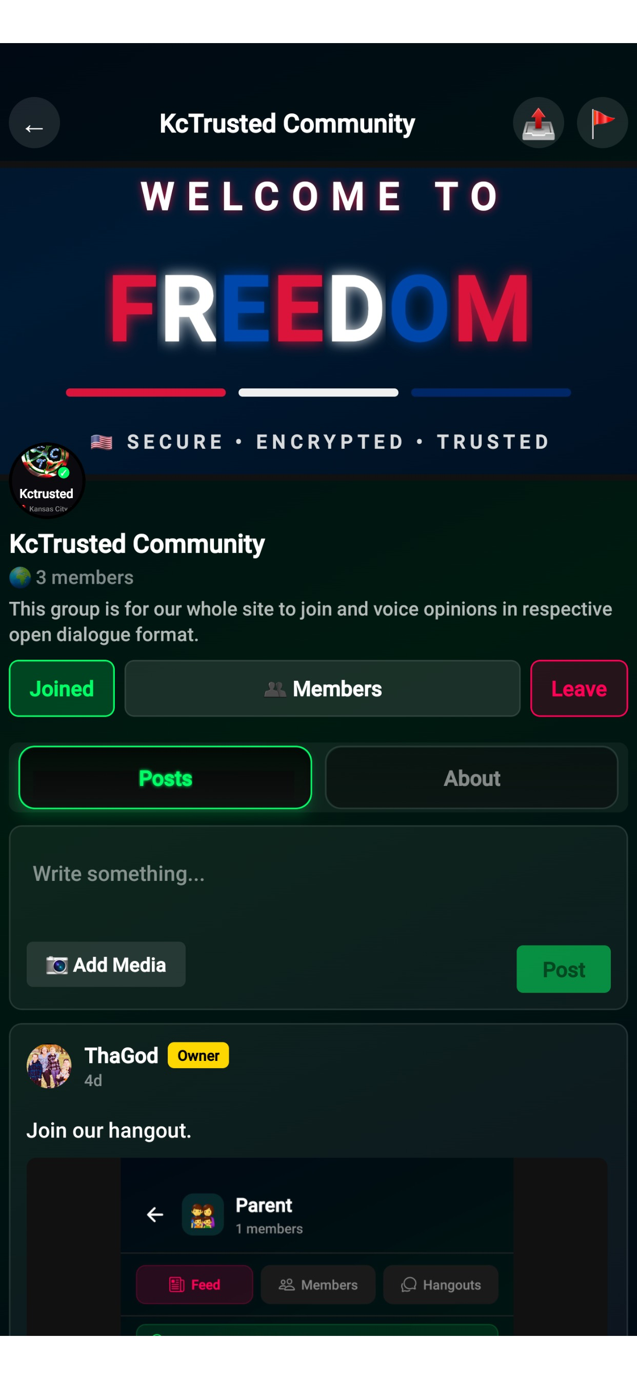 KCTRUSTED: Social Network