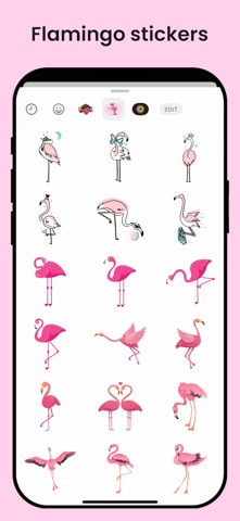 Pink Flamingo Stickers!! iPhone screenshot