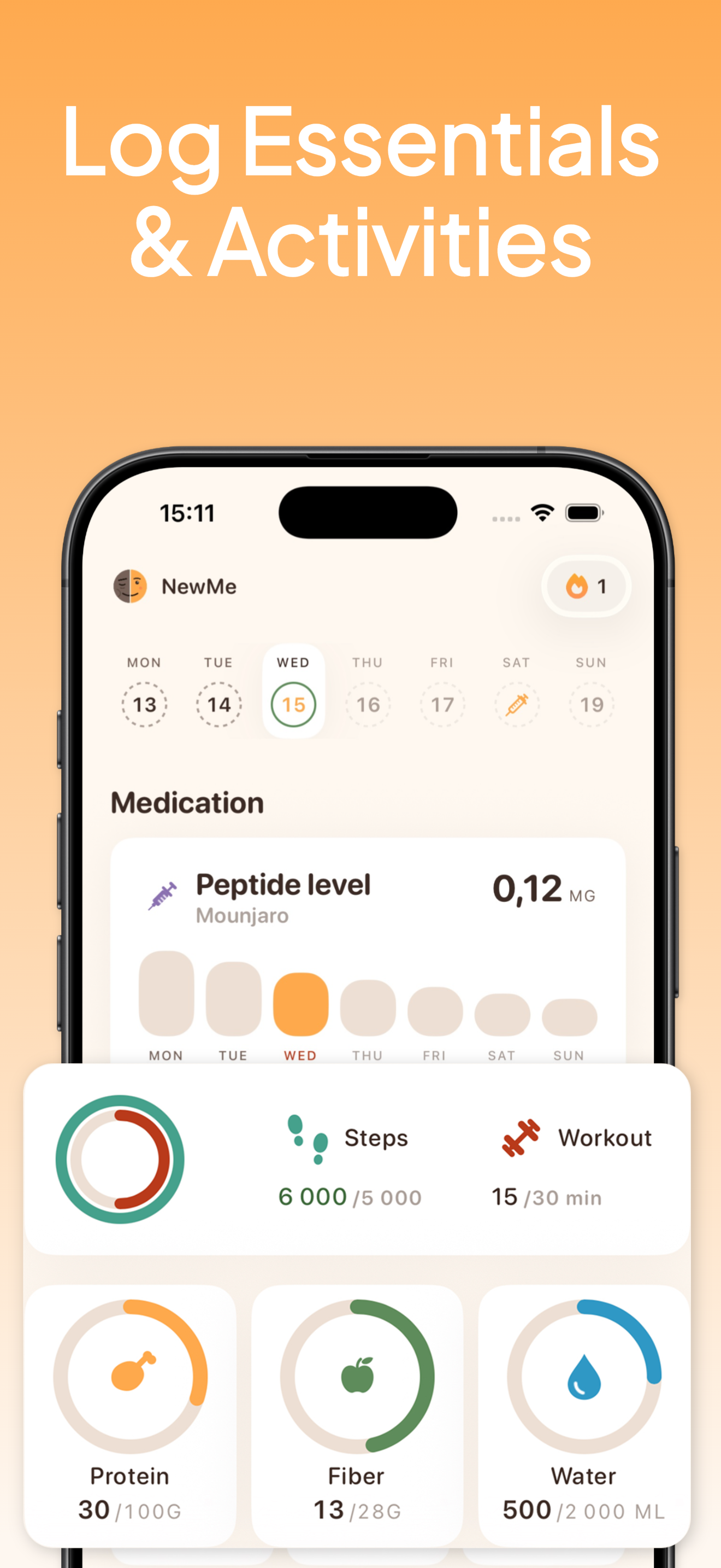 Peptide GLP-1 Tracker - NewMe screenshot 4