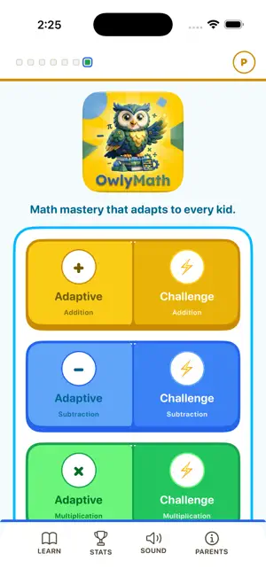 OwlyMath: Math Facts for Kids screenshot 1