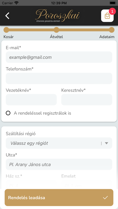 Poroszkai Étterem Screenshot