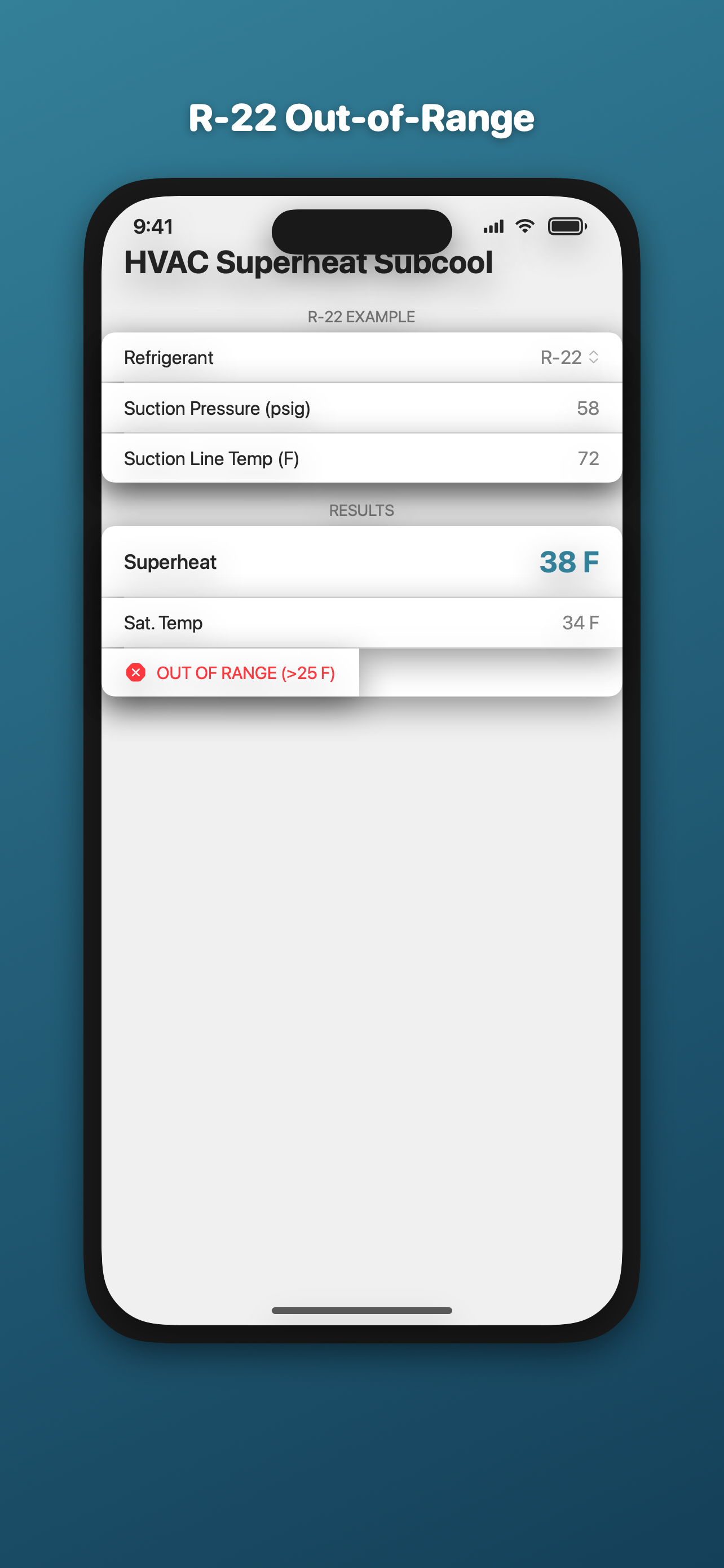 HVAC Superheat Subcooling Calc screenshot 3
