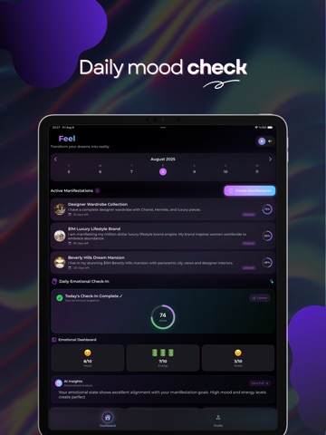 feel - daily manifest iPad screenshot