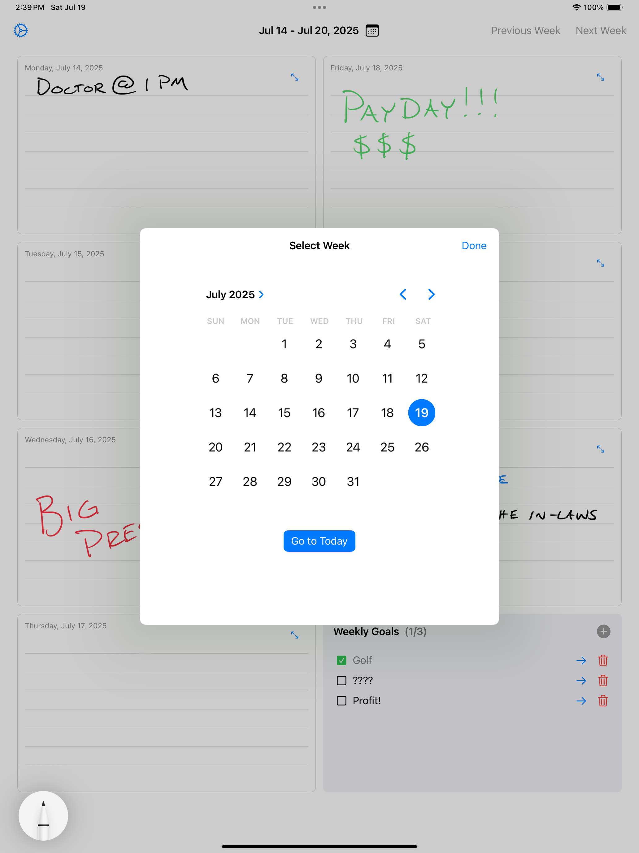Digital Weekly Planner screenshot 3
