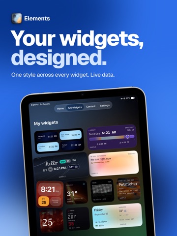 Elements - Aesthetic Widgets iPad screenshot