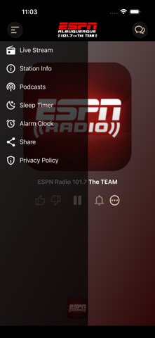 101.7 FM The TEAM Albuquerque iPhone screenshot