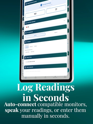 PrivacyBP Blood Pressure Log iPad screenshot
