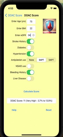 DOACScore screenshot