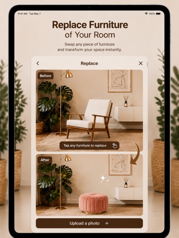 RoomUp AI - AI Interior Design iPad screenshot