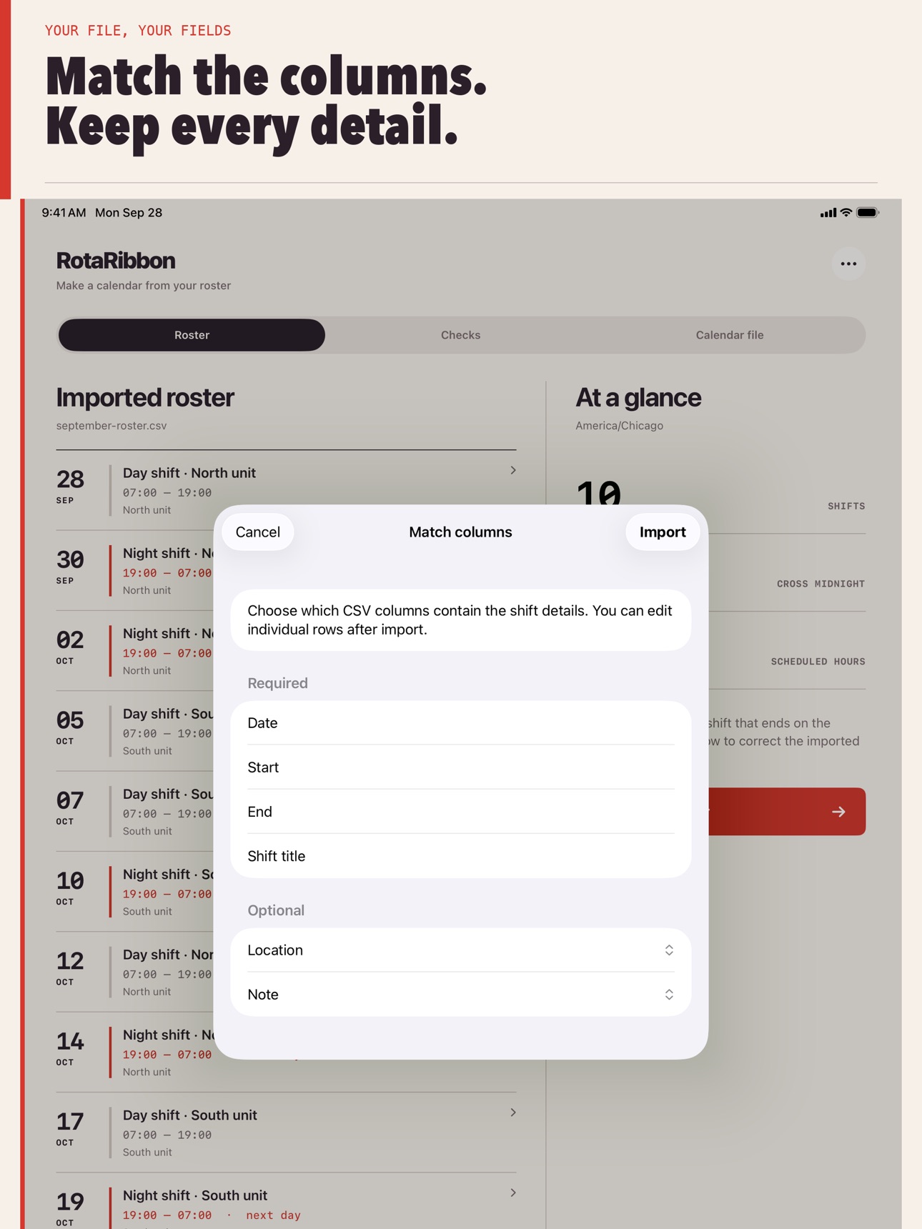 Screenshot 7 of RotaRibbon: CSV Shifts