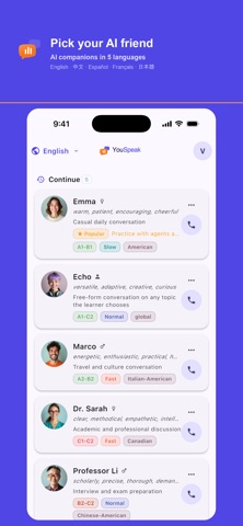 YouSpeak: Call AI Friends screenshot 1