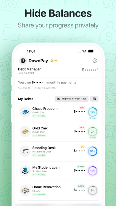 DownPay: Spending & Debts Screenshot