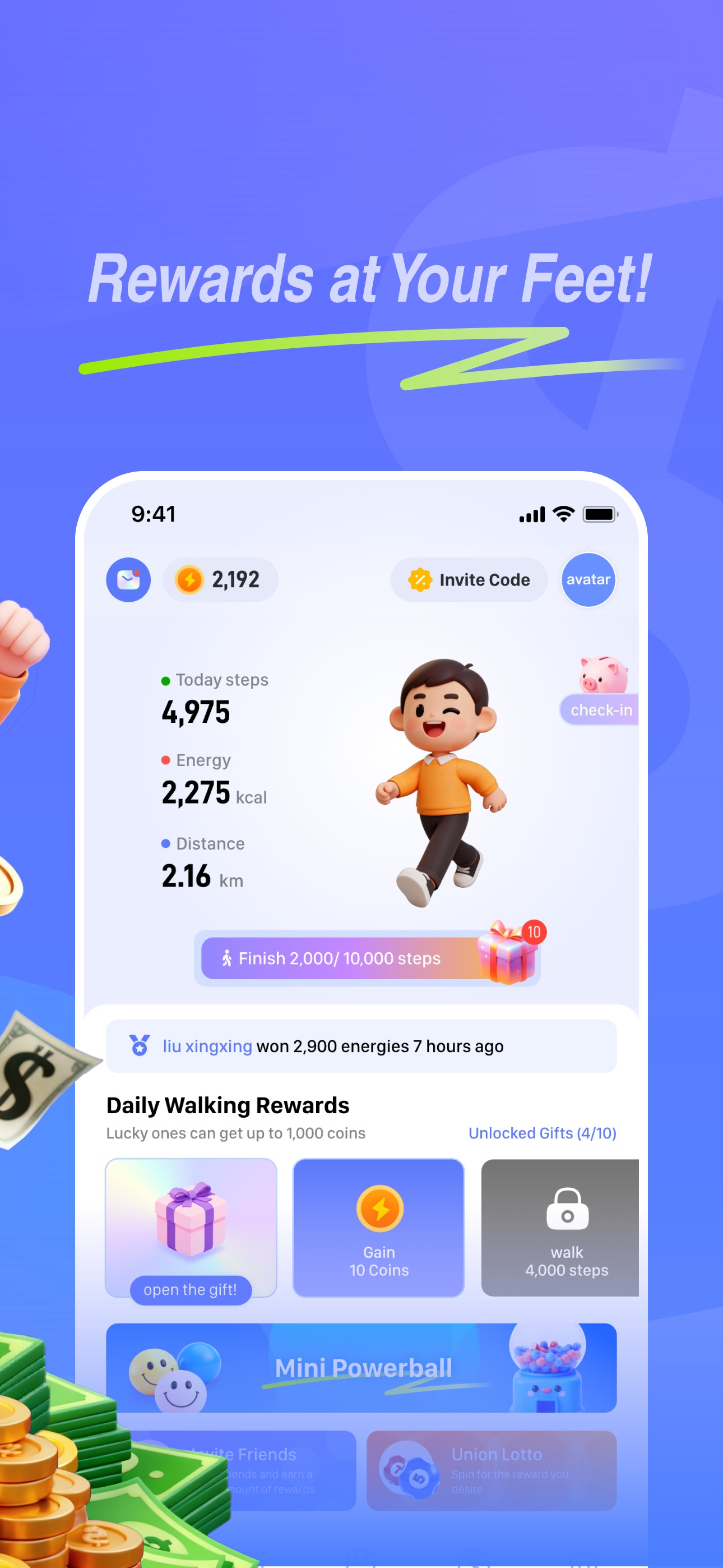 Screenshot 2 of WalkCash - rewards&earn&coin