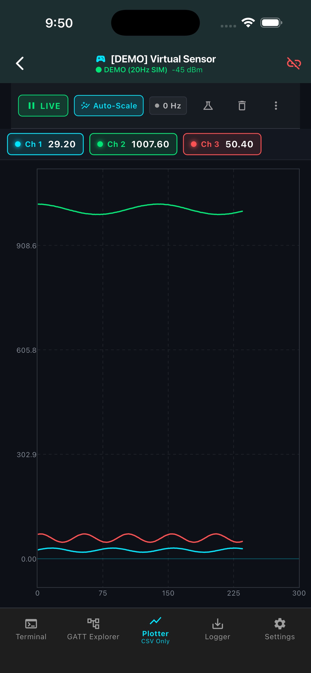 Screenshot 3 of BLE Studio - BLE & Plotter