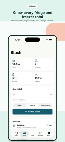 Breast Milk: MilkVault iPhone screenshot