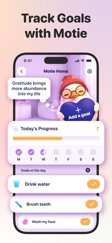 Motie - Self Care Pet Friend iPhone screenshot