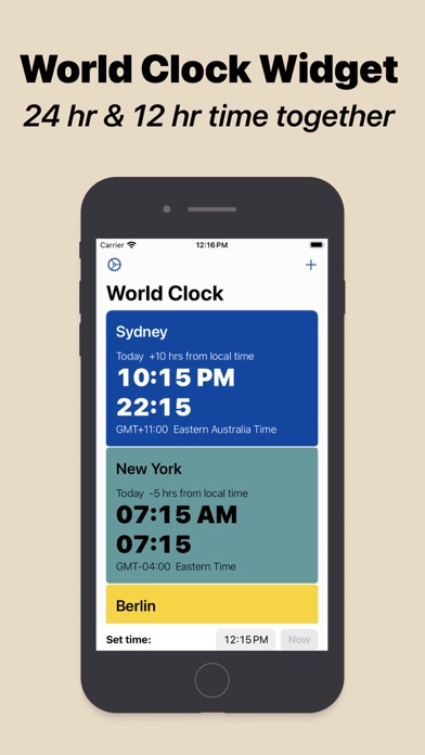 Time Zone Clock - GoTime iPhone screenshot 2 - Utilities app
