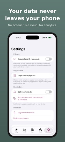 Aster: Endometriosis Tracker Screenshot 3 of 5