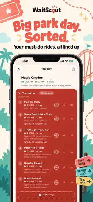 WaitScout: Disney Wait Times screenshot 4