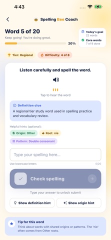 Spelling Bee Coach Screenshot 2 of 5
