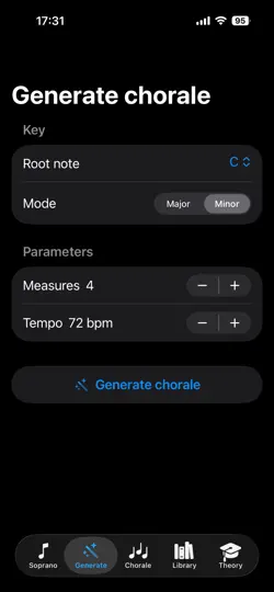 Скриншот Choral Lab на iPhone 4