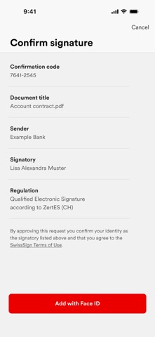 SwissSign Wallet Preview Screenshot 3 of 5