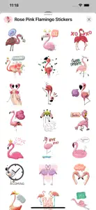 Rose Pink Flamingo Stickers screenshot #2 for iPhone