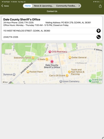 Dale County Sheriff's Office iPad screenshot