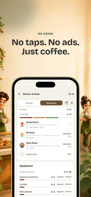 Slow Coffee Tycoon: Idle Cafe screenshot 4