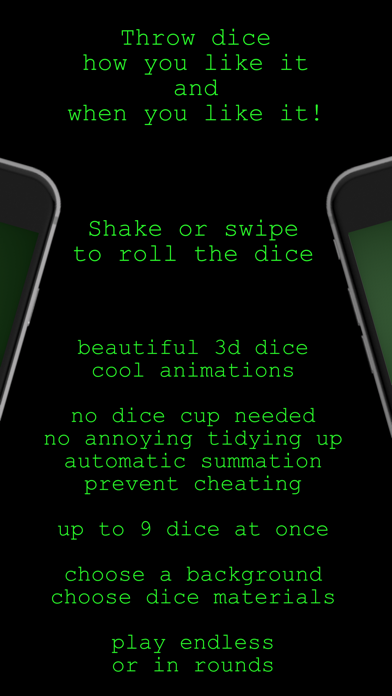 real dice. Screenshot