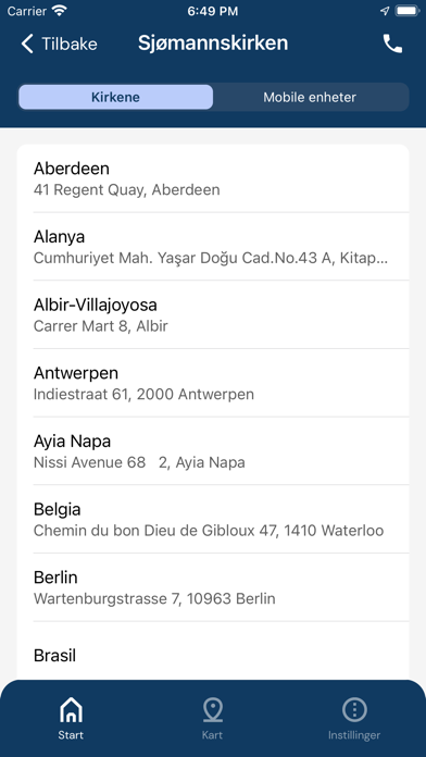 Nødnummer Screenshot