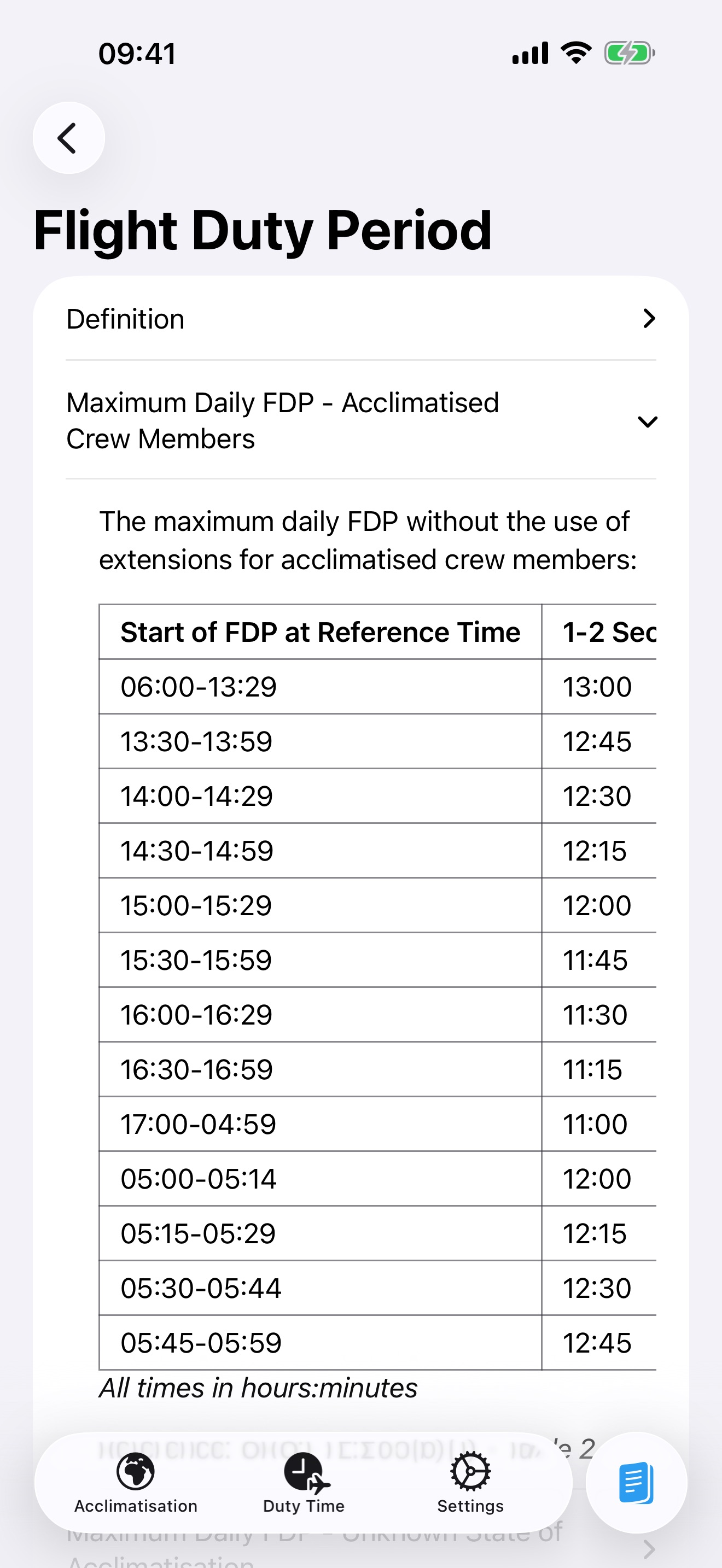 EASA FTL Calculator screenshot 5