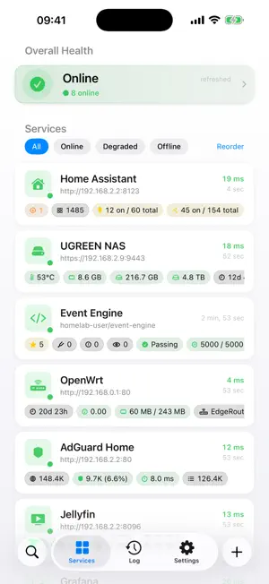 Homelab Service Monitor screenshot 1