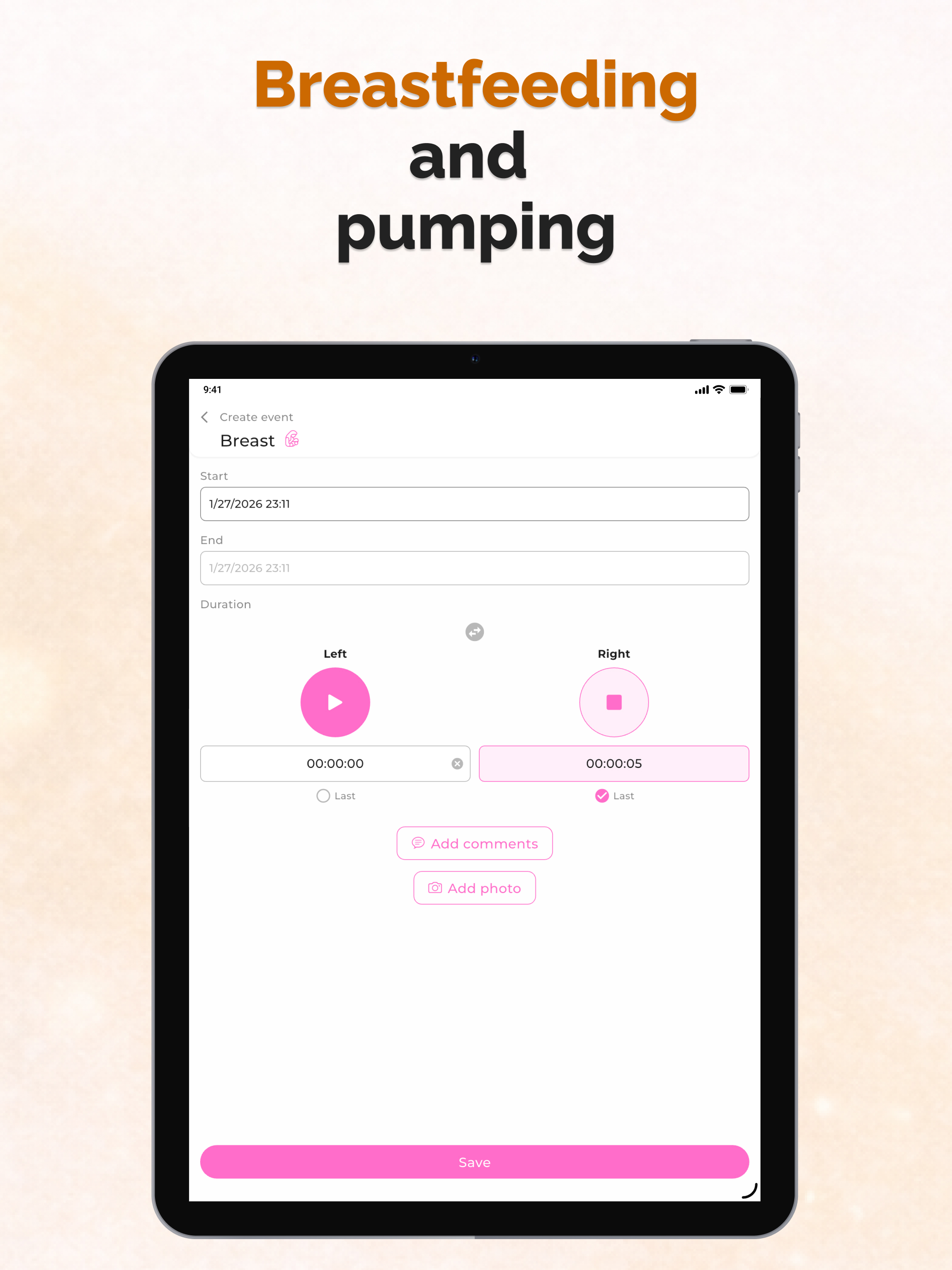 My Baby Tracker: Feeding Sleep