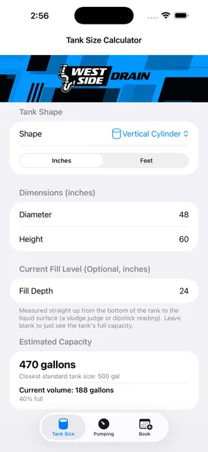 West Side Drain Septic Calc screenshot 1