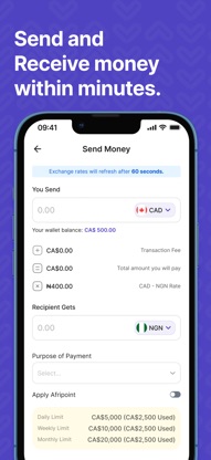 AfriChange: Send money abroad. screenshot 3