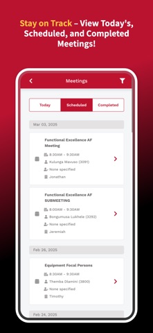 Luvelo Meetings screenshot