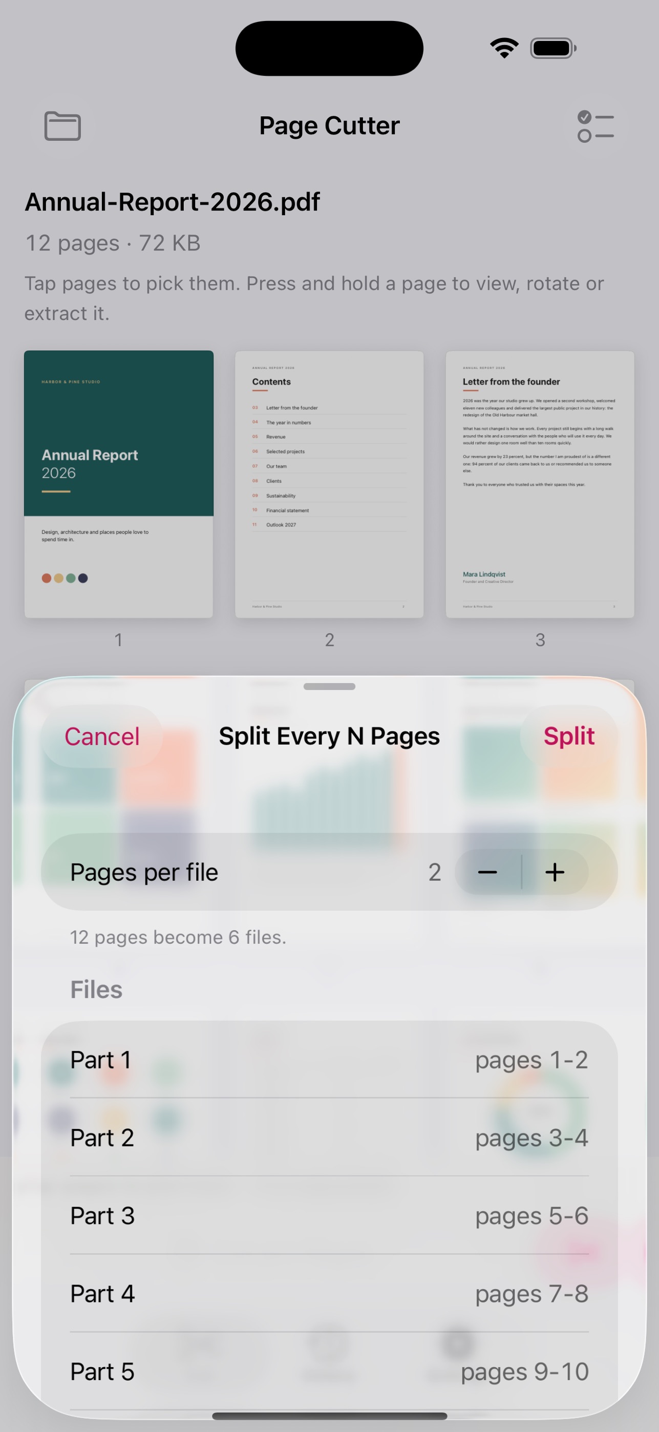 Screenshot 1 of Page Cutter: Split PDF Pages