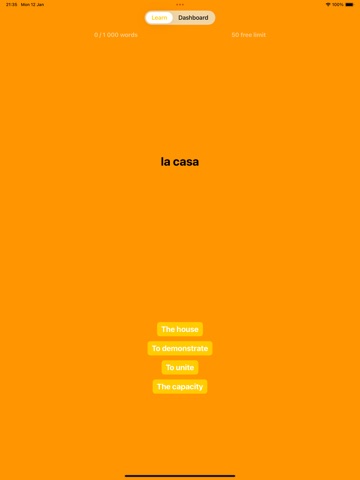 1000 Spanish Words To Learn iPad screenshot