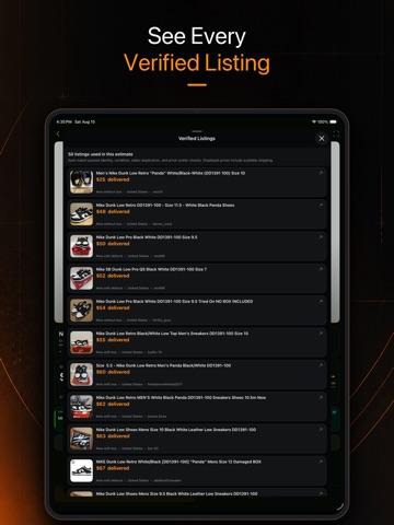 PriceMyShoe iPad screenshot