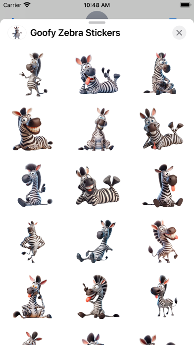 Screenshot #1 pour Goofy Zebra Stickers