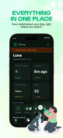 PawLog – Dog Health Tracker iPhone screenshot