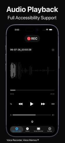 Voice Recorder, Voice Memos ® iPhone screenshot
