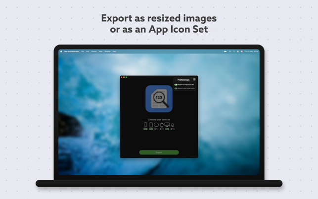 Captura de pantalla del generador de iconos de aplicaciones