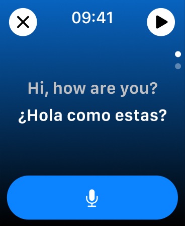 Translate Now - AI Translator: official Apple Watch preview 2 (opens full image in a new tab)