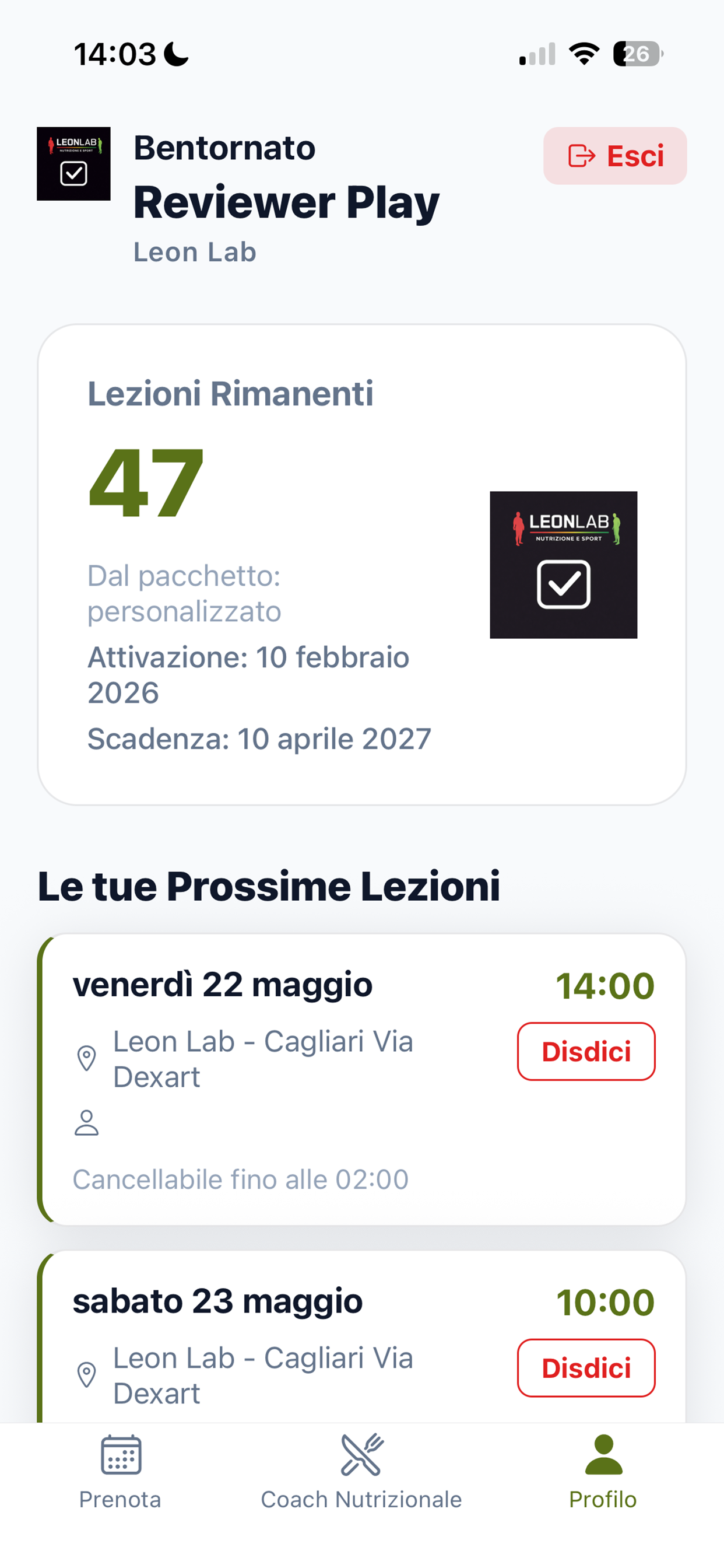 Leon Lab Prenotazioni screenshot 4