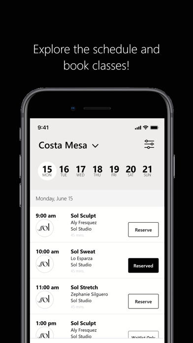 Sol Pilates Studio iPhone screenshot 3 - Health & Fitness app