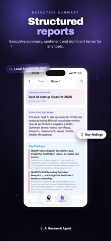 AI Research Agent – Startup AI Screenshot 2 of 5